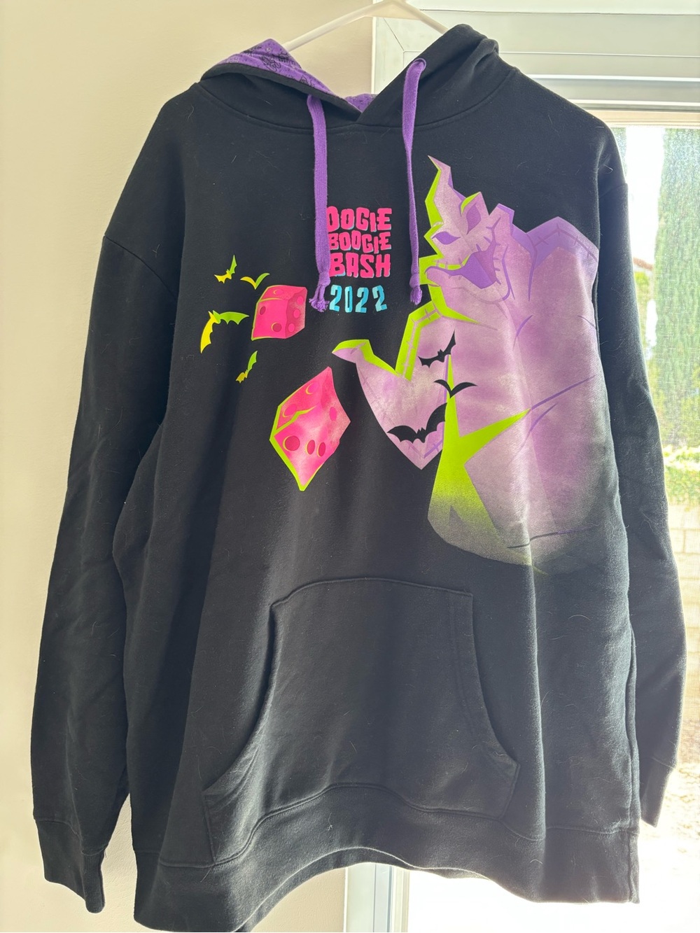Black 'oogie Boogie Bash 2022' Graphic Hoodie - Neon Accents